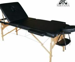 Массажный стол DFC NIRVANA, Relax Pro, деревянные ножки, цвет черный (Black) - 2
